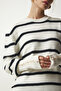 Women's Ecru Striped Knitwear Sweater NF00073 - 4