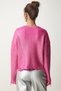 Woman's Pink Shiny Knitwear Sweater with Ripped Detail PF00021 - 6
