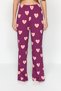 Purple 100% Cotton Heart Knitted Pajama Bottom Thmaw24Pj00003 - 3