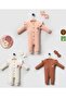 baby mouth flore soft front snap fastener braided flower woven bebe jumpsuit - 2