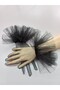Yasmin long ruffled gauze gloves black - 4