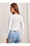 women's lettuce stitched tie detailed blouse cardigan long sleeve style thin cardigan - 5