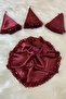 Burgundy Bridal Handkerchief, Halay Handkerchief, Sequined Beaded Pearled Leaf Detailed