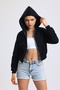 women's black hooded zipper sweatshirt - 6