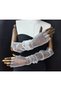 Diamond fingerless bridal gloves white - 5