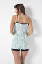 Cotton Thin Strap Lace Shorts Women's Pajama Set 8250-4 - 4