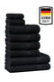 Bath Towel Set Barber Hairdresser Black, 2 Bathroom Shower 4 Hand Face 2 Small Kitchen