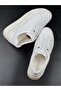 Women's White Sneakers Genuine Leather Hidden Elastic High Sole Sneakers - 6