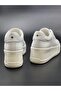 Women's White Sneakers Genuine Leather Hidden Elastic High Sole Sneakers - 5
