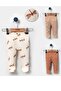 Baby Girl Coffee Foam Butterfly Patterned Istanbul Single Size 3-Piece Baby Booties Bottom
