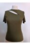 2479H Asymmetrical Detailed Khaki Women's Blouse - 8