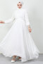 Cross Front Chiffon Dress White - 3