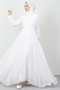 Cross Front Chiffon Dress White