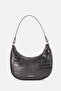 Women's Black Crocodile Oval Shoulder Bag 240 - 2