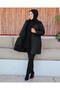 Mother Women's Large Size Thin Diamond Patterned Zippered Snap Fastener Fleece Inside Quilted Coat