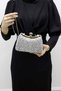 Women's Silver Natural Stone Portfolio Evening Dress Bag - 4