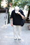 Men's Cargo Pocket Baggy Pants Cream - 4