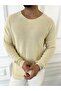 Oversize Knitted Natural Cotton Non-Pilling Pullover Loose Style Knitwear Sweatshirt - 2