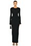Women's Black Maxi Long Sleeve Jersey Dress