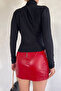 Black Draped Turtleneck Blouse - 2