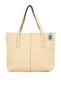 Cream Women's Textured Shoulder Strap Tote Bag M000008126