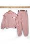 Girl's Cotton Knitted Panda Embroidered Tracksuit Set