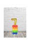 7 Year Birthday Balloon Set - Red - Navy Blue - Orange - Yellow - Green Balloon - Gold Number Balloon