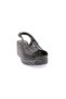 Wedge Heeled Sandals Black Genuine Leather 291183219 - 2