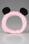 Pink Black Pompom Plush Bandana Makeup Spa Hair Band