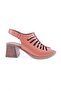Thick Heeled Toe Low-Cut Line Detailed Sandals Orange Genuine Leather 231123219