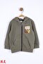 Boy's Zippered Cardigan Khaki 45623