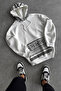 White Oversize Sweatshirt with Print Detail - 5