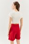 White Short Sleeve Crew Neck Fitted 100% Cotton Camisole Stretchy Crop Blouse - 5