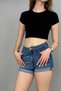 Women's Crop Crew Neck T-shirt Lycra Cotton - 4