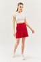 White Short Sleeve Crew Neck Fitted 100% Cotton Camisole Stretchy Crop Blouse