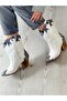 DORİ WHITE LEATHER SNAKE LEATHER DETAIL DALLAS WESTERN BOOTS - 6