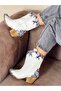 DORİ WHITE LEATHER SNAKE LEATHER DETAIL DALLAS WESTERN BOOTS - 2
