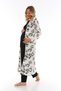 Women's Black Patterned Lace Detailed Pregnant Maternity Dressing Gown Pajamas Set 3 Pieces - 3