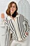 Women's Shirt Collar Long Sleeve Striped Cardigan