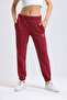 women's burgundy hooded 3 thread tracksuit set with cargo pockets - 6