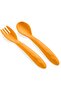 Vacuum Food Plate + Food Spoon and Fork Set Yellow + Fruit and Vegetable Nipple with Silicone Tip + Glass Grater - 4
