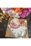 Adresanna gold glitter embroidered coffee side, presentation napkin and cocktail napkin 2 pieces - 8