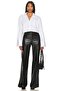 Women's Black Faux Leather Trousers