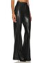 Women's Black Faux Leather Trousers - 3