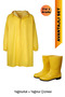 Yellow Raincoat Boots Set, 2-Piece Raincoat Set