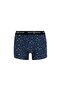 3-Piece Navy Blue Brown Patterned Men's Boxer Set Oscar Winter Icons - 2