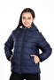 Girl's Thick Water Repellent Navy Blue Coat with Fleece Underwear - 2