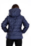 Girl's Thick Water Repellent Navy Blue Coat with Fleece Underwear - 4