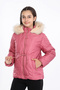 Girl's Thick Fur Water Repellent Rose Coat with Fleece Underwear