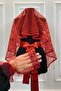 Red Authentic Vip Bridal Veil Set, Complete Sequins Beads Pearls Glowing Henna Veil Set 6 Pieces - 3
